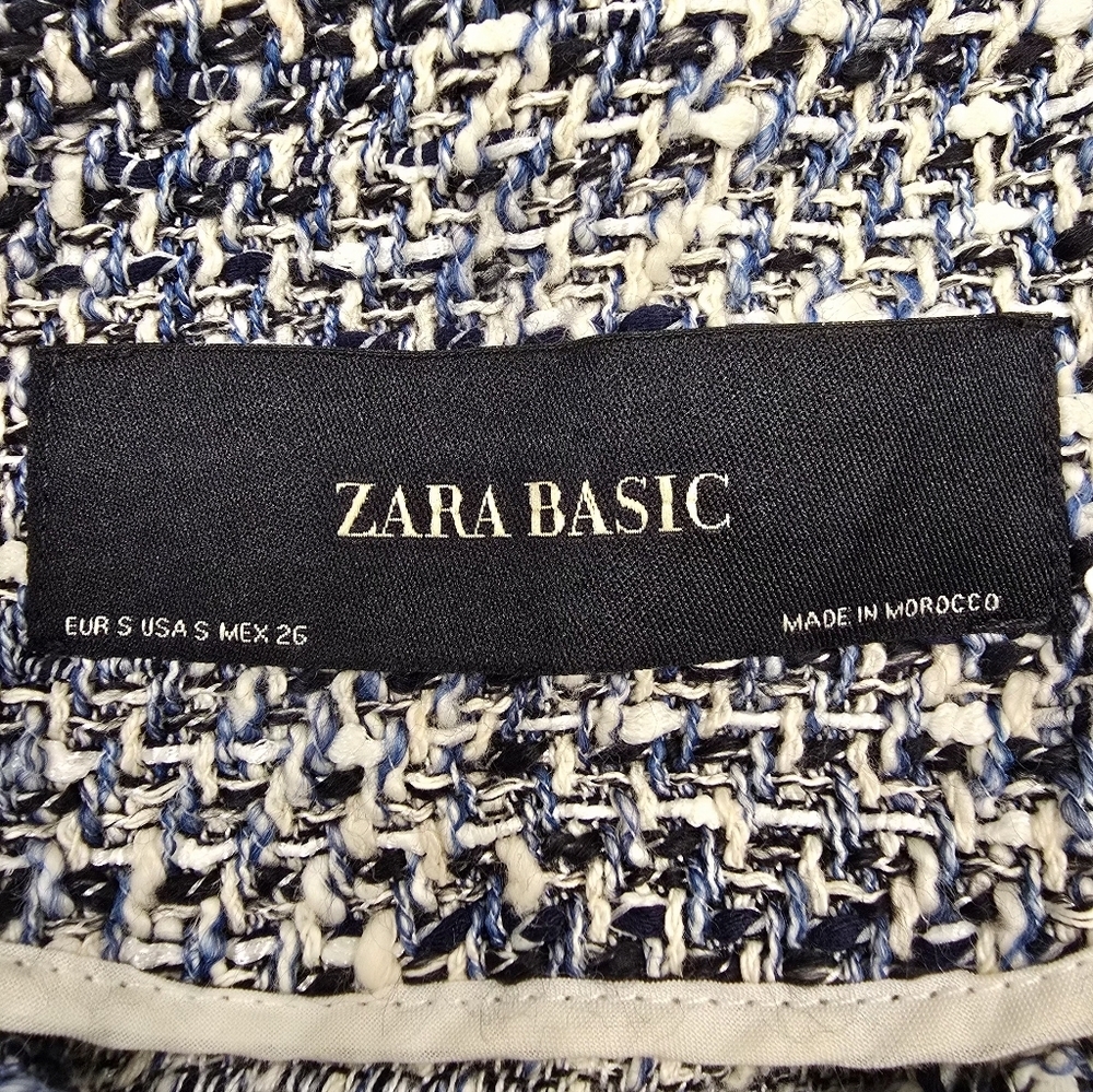 Zara Tweed Tassel Accent Boxy Relaxed Blazer Jacket Size S - Picture 5 of 5